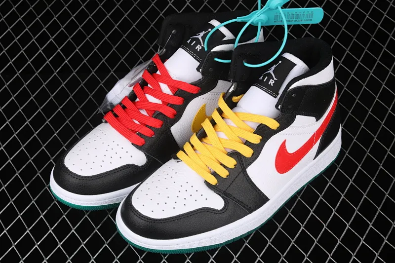 All categories Air Jordan Jordan series basketball shoes Air Jordan 1 Mid Air Jordan 1 Mid AJ1 Joe 1 red and yellow color hook Yuanyang mid-top basketball shoes BQ6472-063